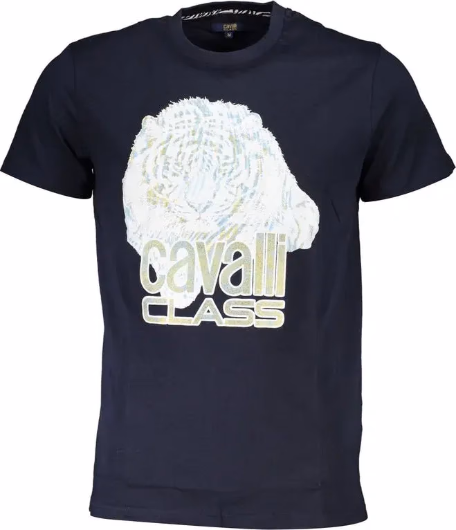Cavalli Class Blu Cotton Men T-Shirt
