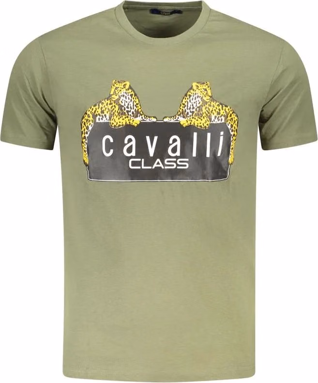 Cavalli Class Verde Cotton Men T-Shirt