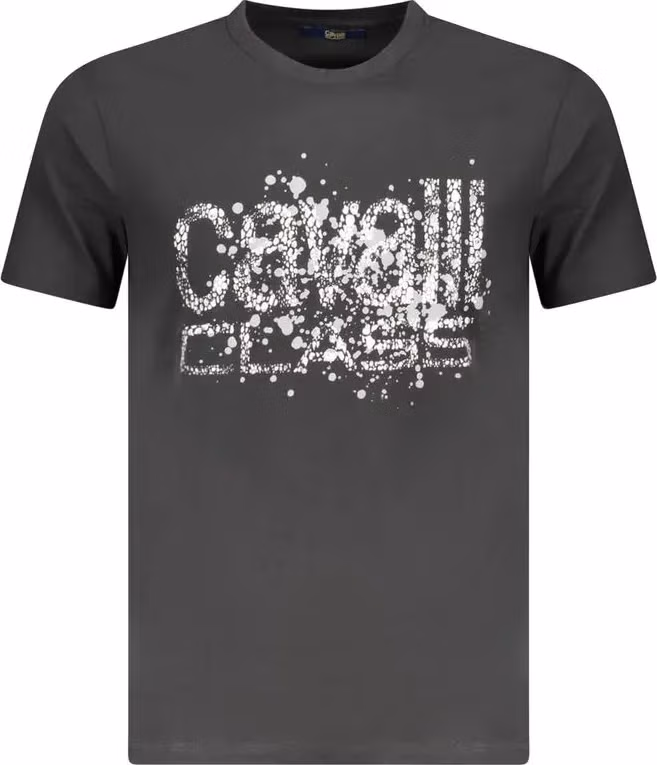 Cavalli Class Black Cotton Men T-Shirt
