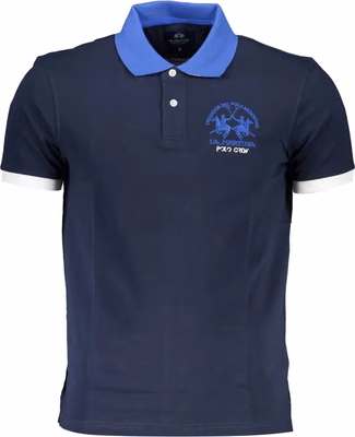 Blue Cotton Men's Polo Shirt