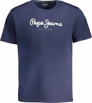 Blue Cotton Men T-Shirt