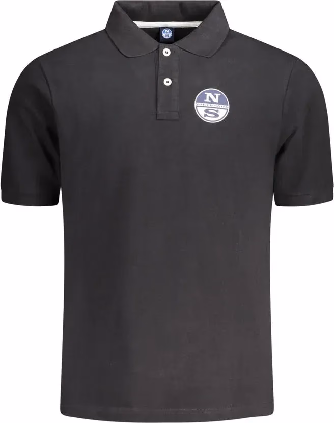 North Sails Black Cotton Men's Polo Shirt