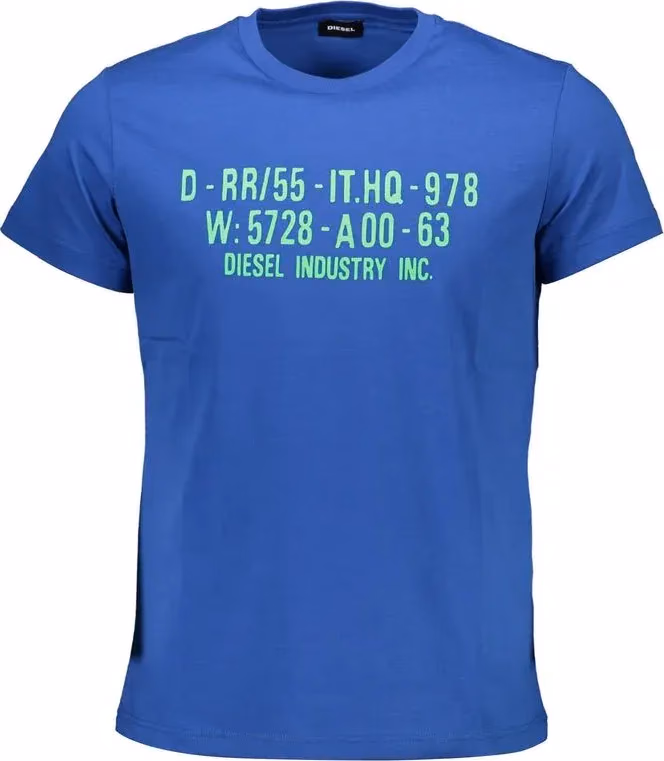Diesel Blu Cotton Men T-Shirt