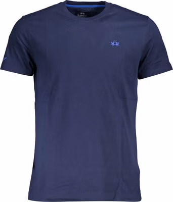 Blue Cotton Men T-Shirt