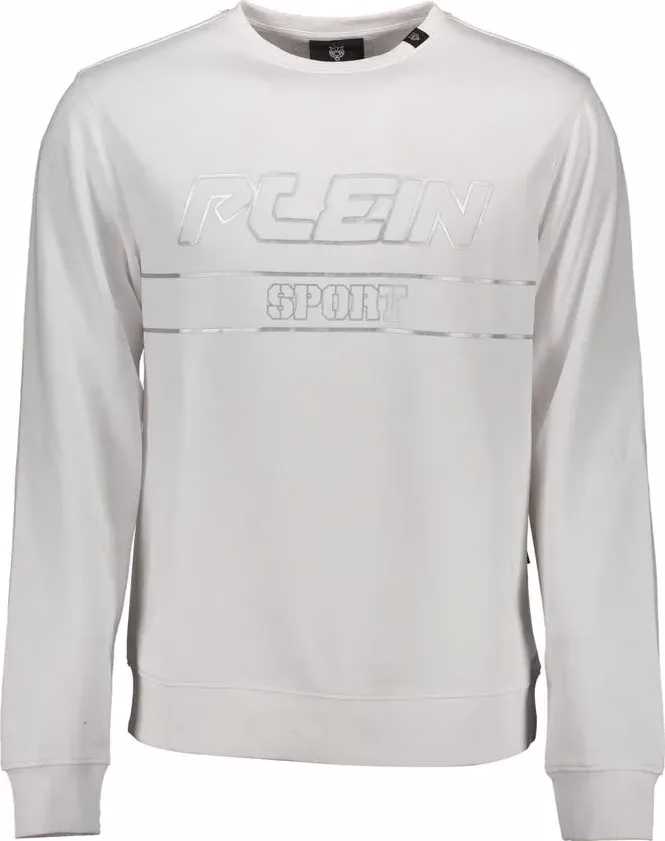 Plein Sport Bianco Cotton Men Sweatshirt