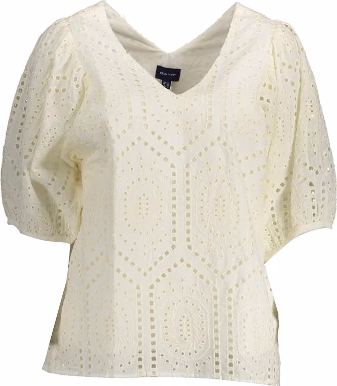Gant White Cotton Women T-Shirt