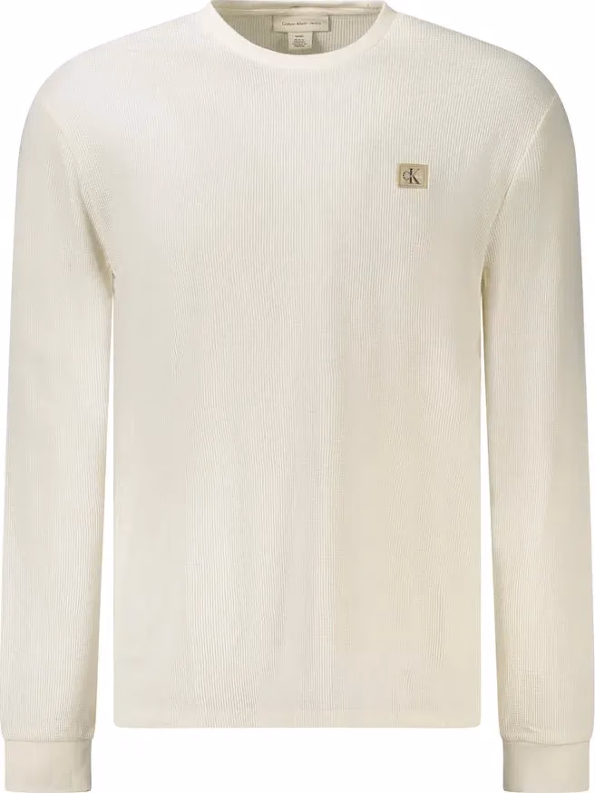 Calvin Klein White Cotton Men's Long-Sleeve T-Shirt