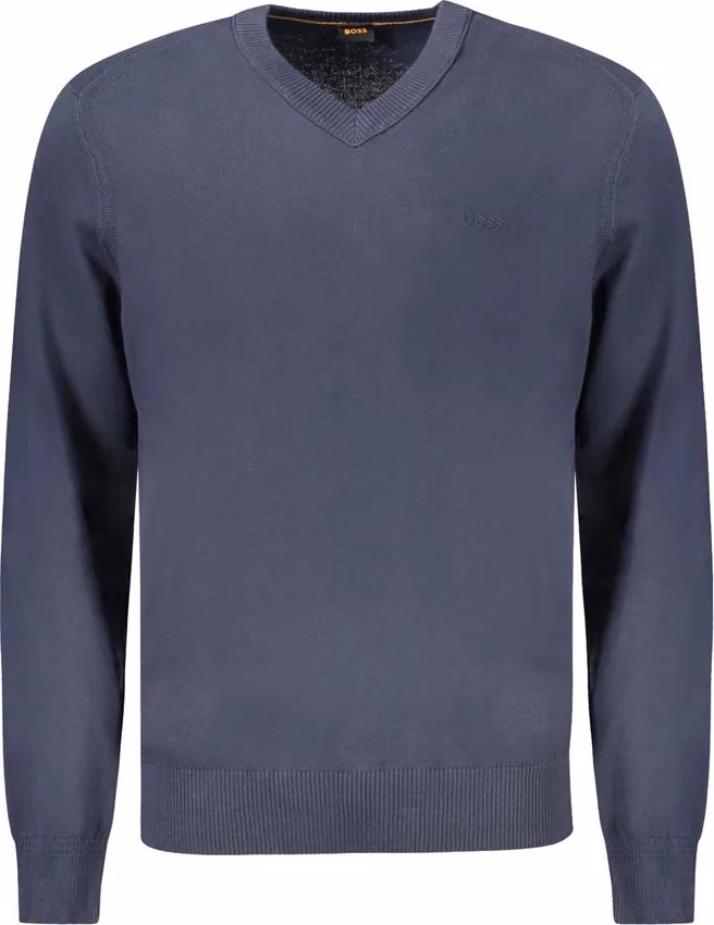 Hugo Boss Blue Cotton Men's Long-Sleeved T-Shirt