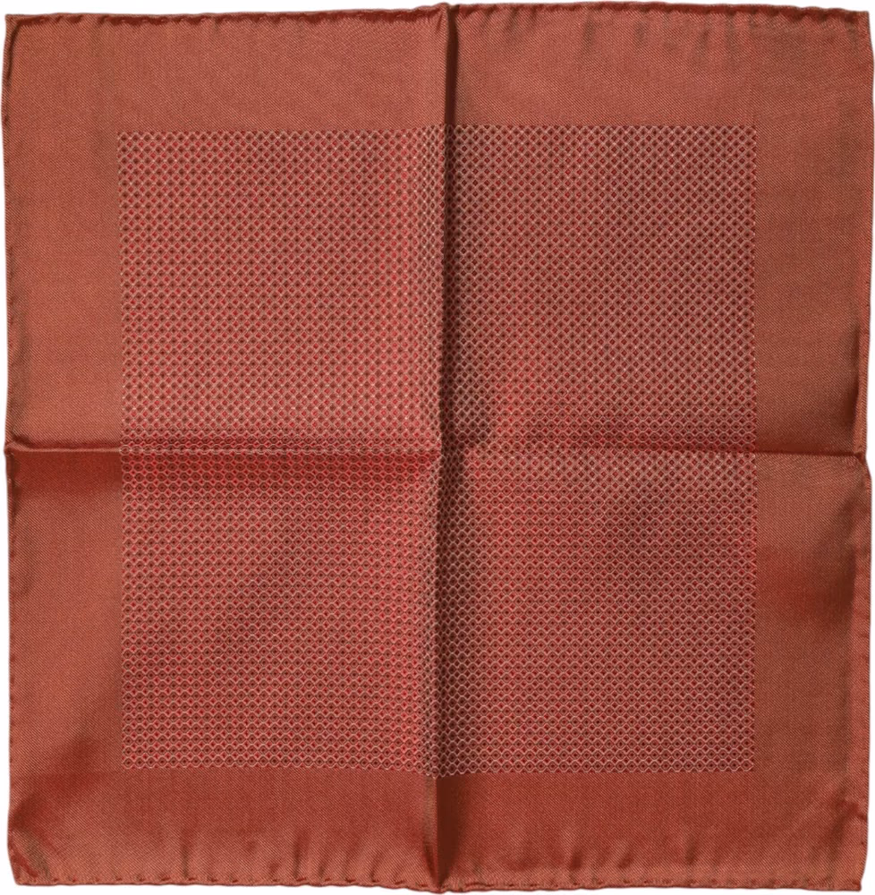 Dolce & Gabbana Orange Silk Square Men Foulard Scarf