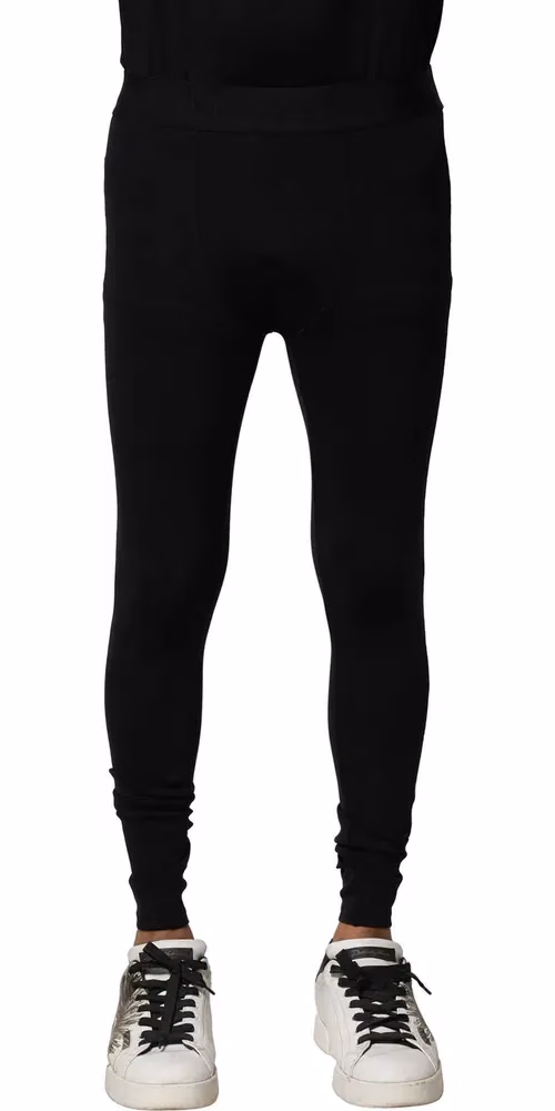 Dolce & Gabbana Black Nylon Elastic Logo Men Leggings Pants