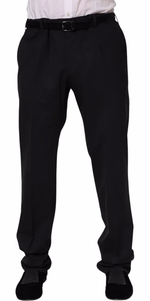 Dolce & Gabbana Black Wool Formal Dress Pants