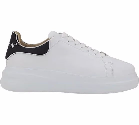 Philipp Plein White Calf Leather Bos Taurus Low Top Sneakers