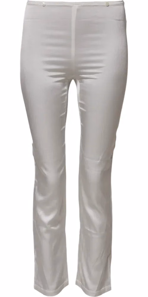 Dolce & Gabbana Ivory Silk Tapered High Waist Pants