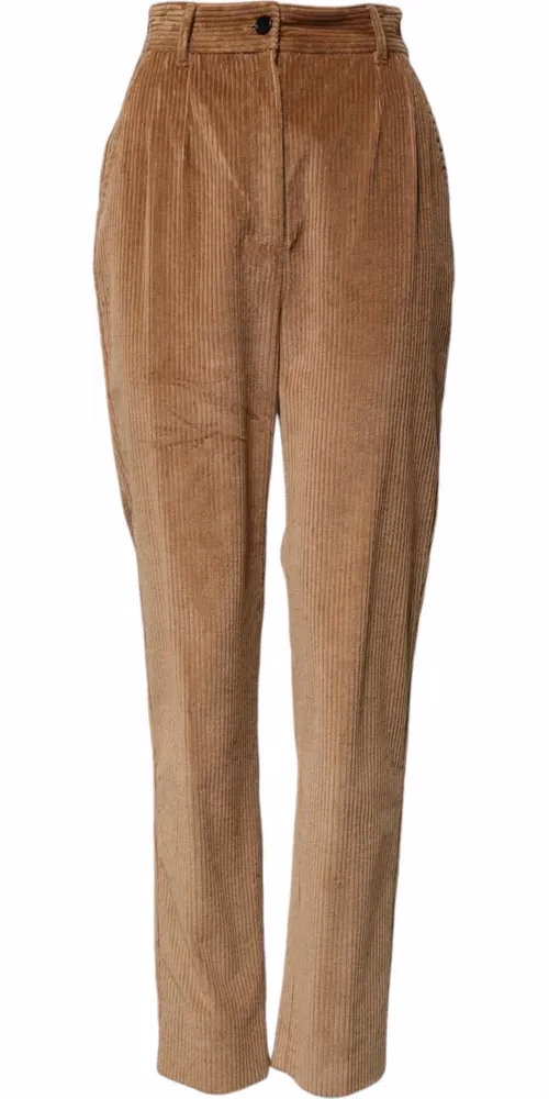 Dolce & Gabbana Brown Cotton Corduroy Tapered Pants