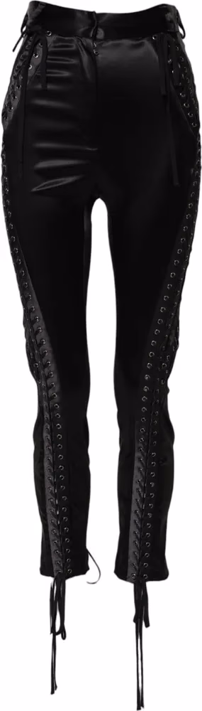 Dolce & Gabbana Black Lace Details High Waist Skinny Pants