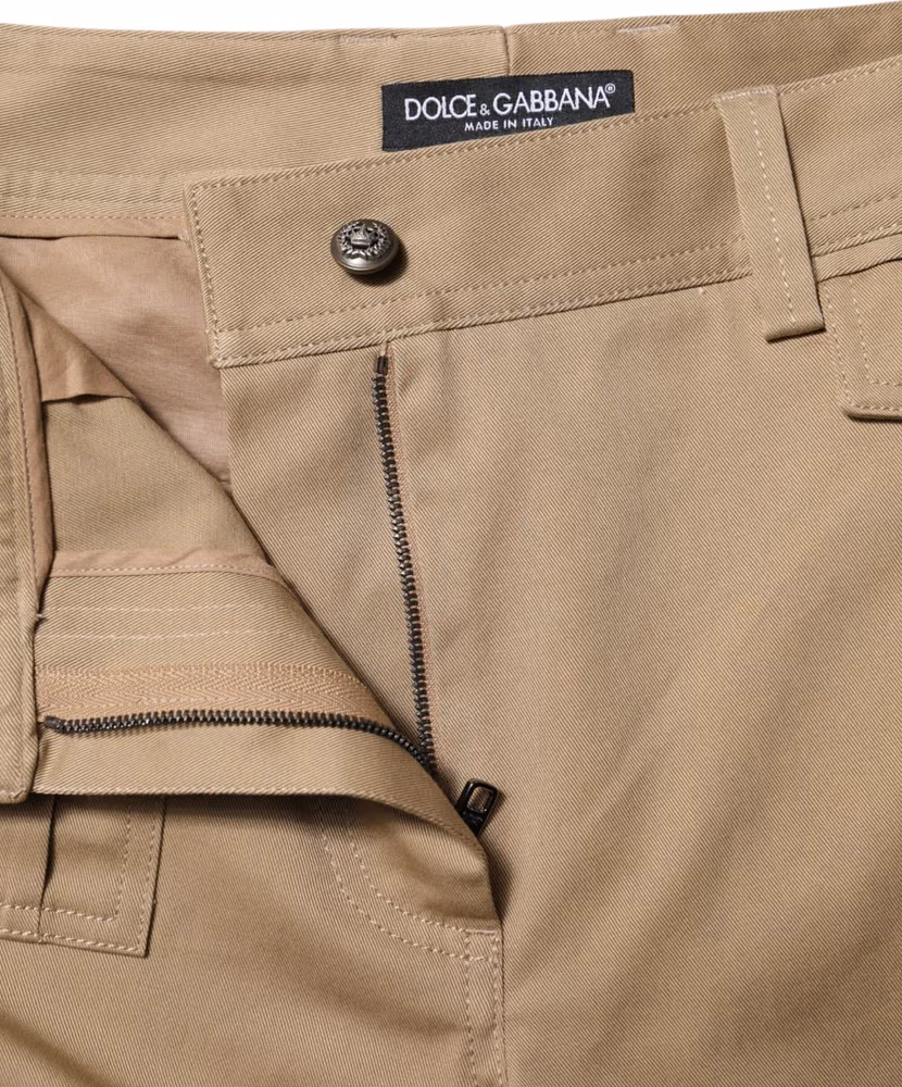 Dolce & Gabbana Beige Mid Waist Cargo Tapered Pants