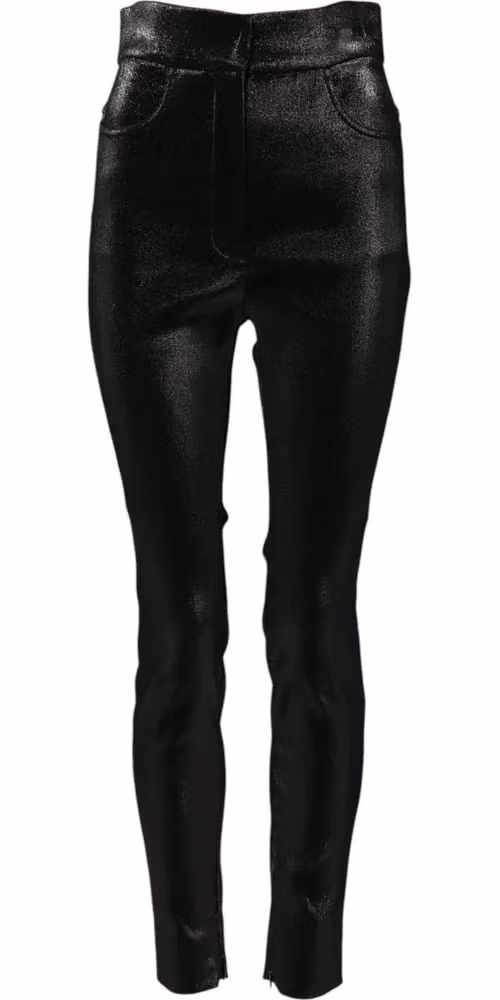 Dolce & Gabbana Black Cotton Stretch Lurex Thread Skinny Pants