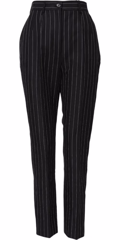Dolce & Gabbana Black Stripes High Waist Tapered Pants