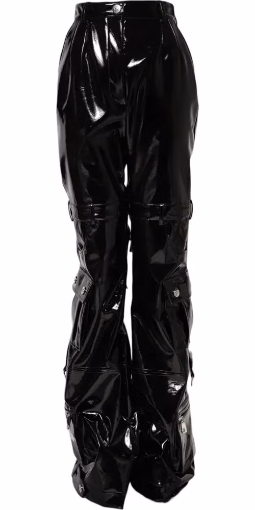 Dolce & Gabbana Black High Waist Cargo Bootcut Pants