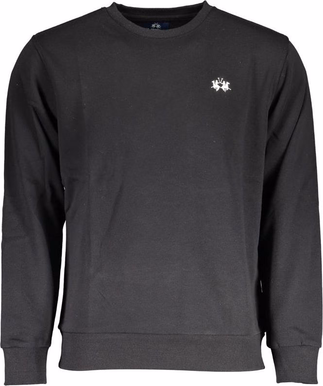 La Martina Black Cotton Men Sweater
