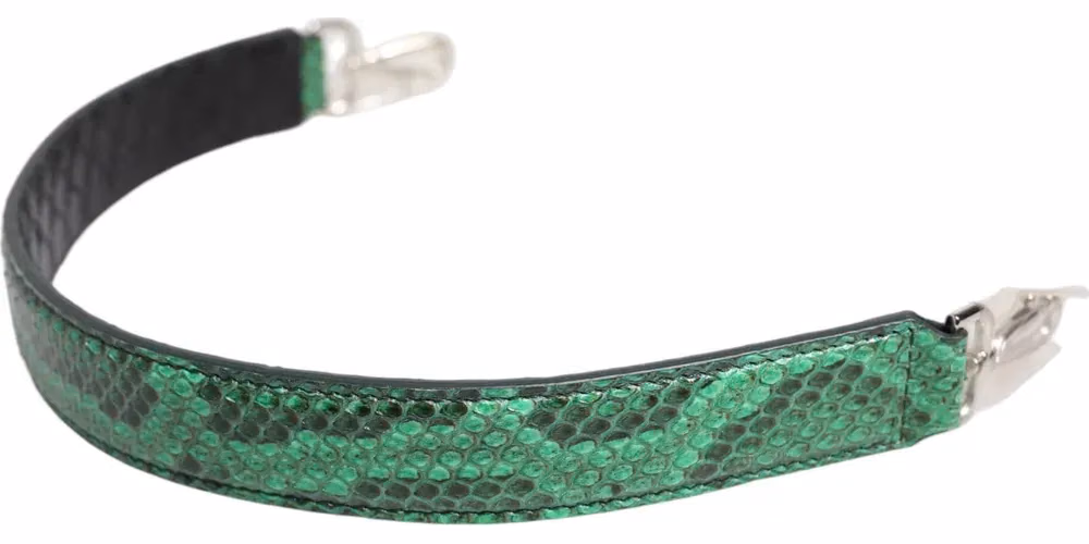 Dolce & Gabbana Black Green Exotic Leather Bag Shoulder Strap