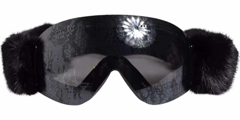 Dolce & Gabbana Black Bi0759 Lace Mirrored Ski Goggles Mask Sunglasses