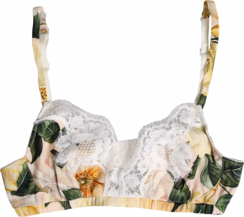 Dolce & Gabbana Multicolor Floral Print Non Wire Bra Underwear