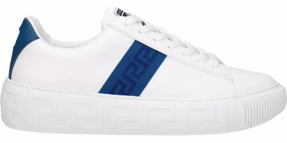 Versace White Leather Low Top Sneakers