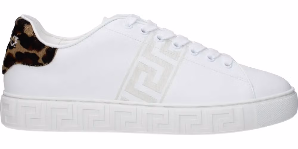 Versace White Leather Low Top Sneakers