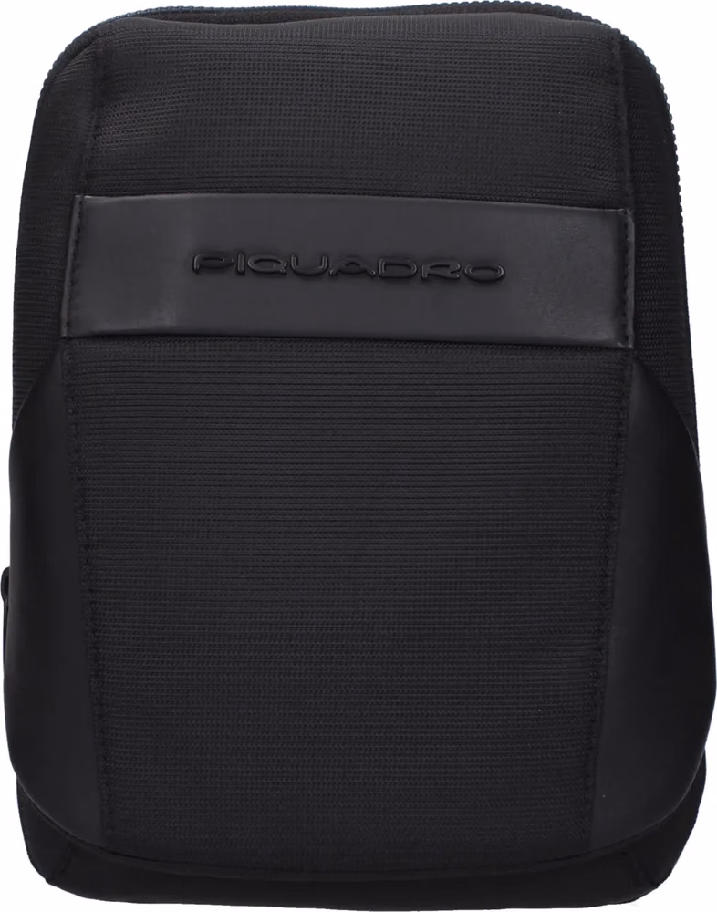 Piquadro Black Fabric Crossbody Bag