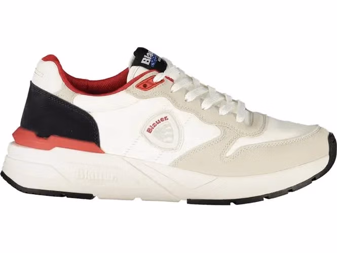 Blauer White Polyurethane Men Sneaker