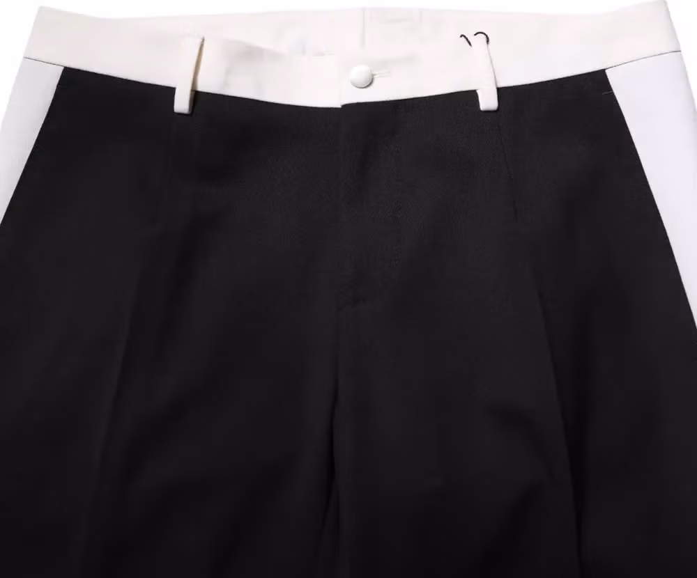 Dolce & Gabbana Black White Stripe Wool Men Trouser Pants