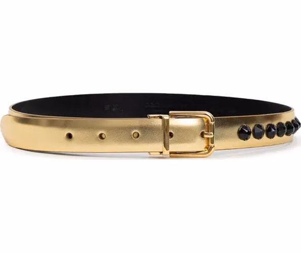 Dolce & Gabbana Gold Leather Regular Belt