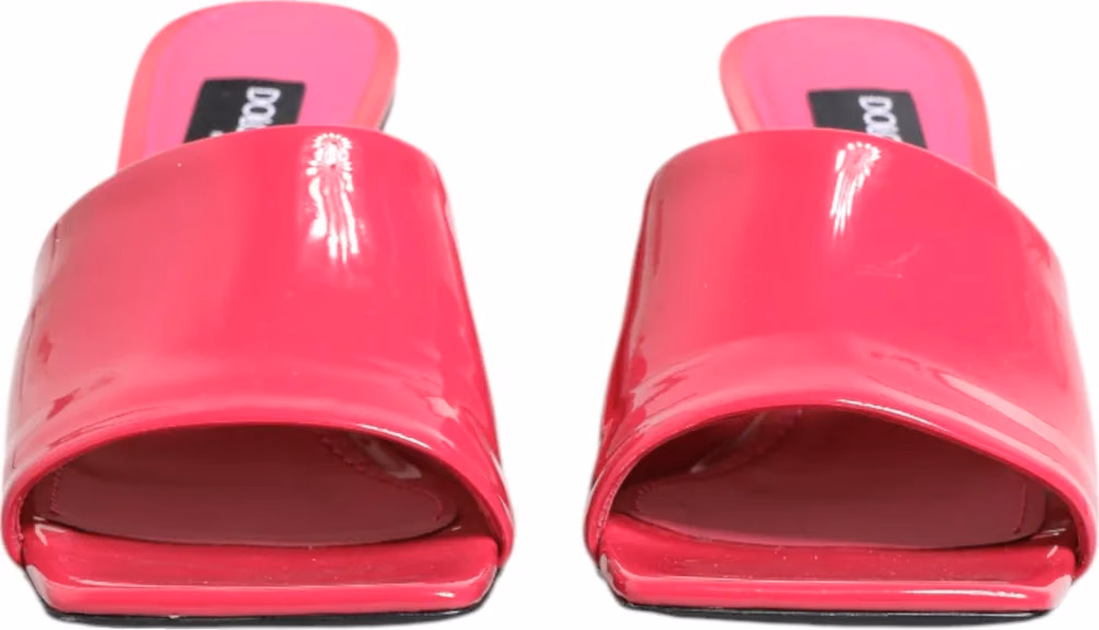 Dolce & Gabbana Pink Open Toe Block Heel Mules Sandals Shoes