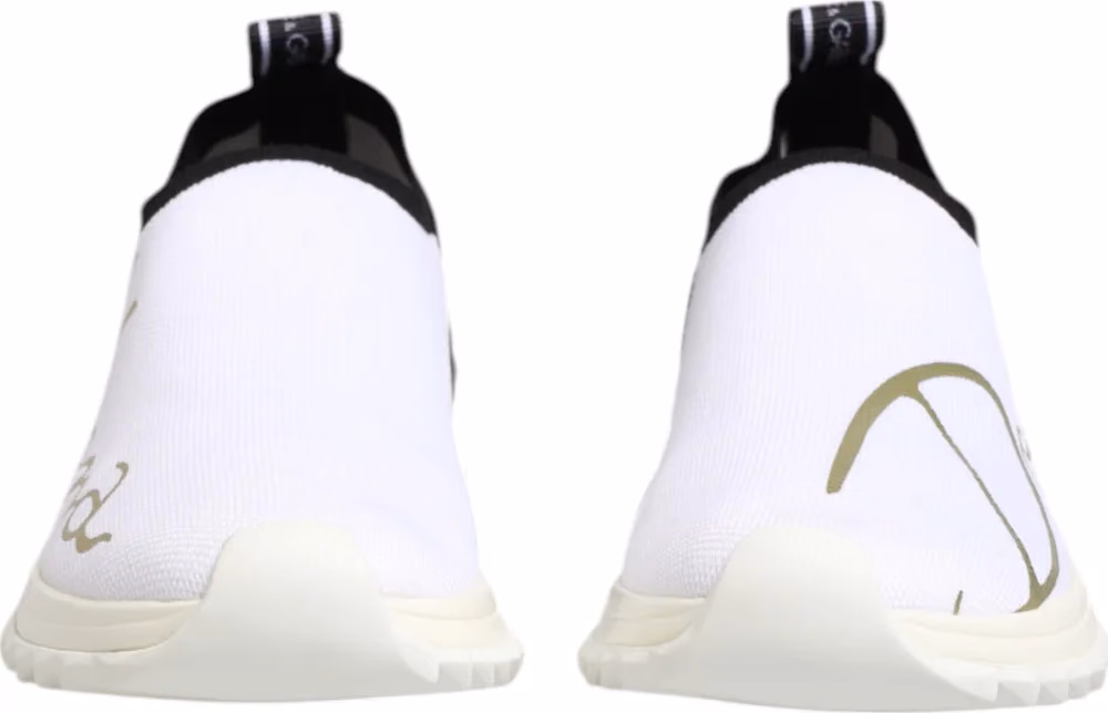Dolce & Gabbana White Black Low Top Sorrento Sneakers Shoes