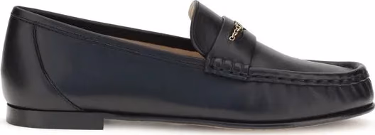 Chloé Black Calf Leather Bos Taurus Slip-On Loafers