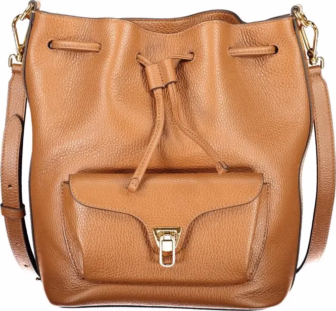 Coccinelle Marrone Leather Women Bucket Bag