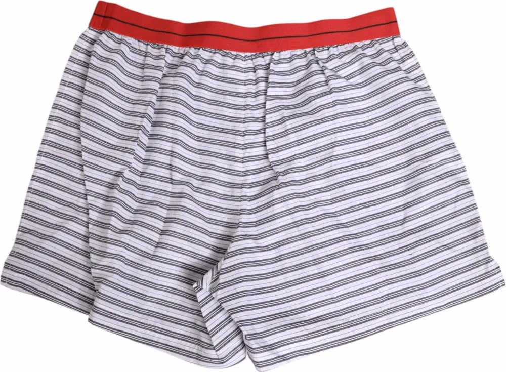 Dolce & Gabbana White Striped Cotton Red Waistband Shorts Swimwear