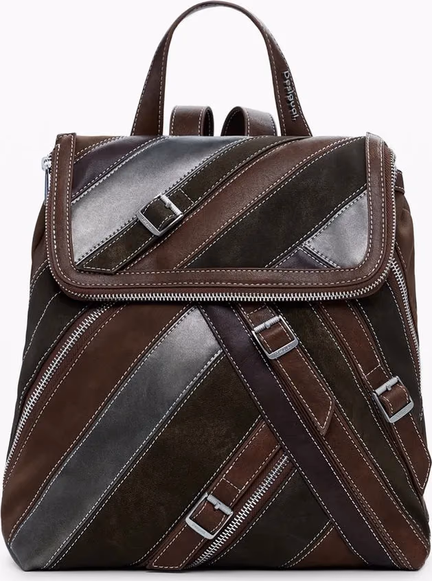 Desigual Marrone Poliuretano Women Backpack