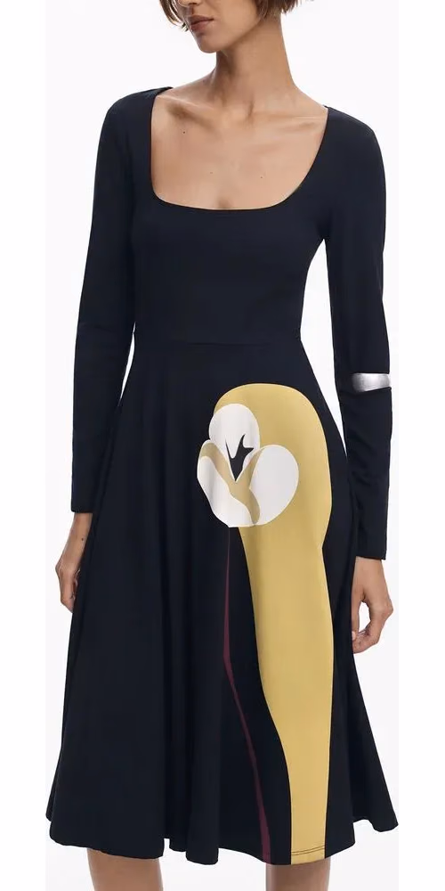 Desigual Black Cotton Women Dress