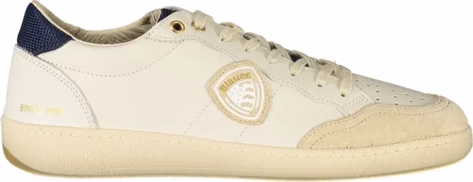 Blauer White Polyurethane Men Sneaker