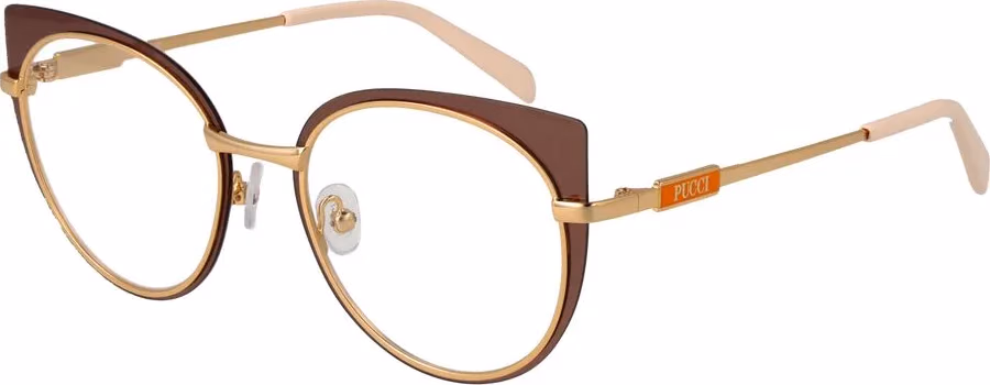 Emilio Pucci Brown Metal Glasses (Frames)