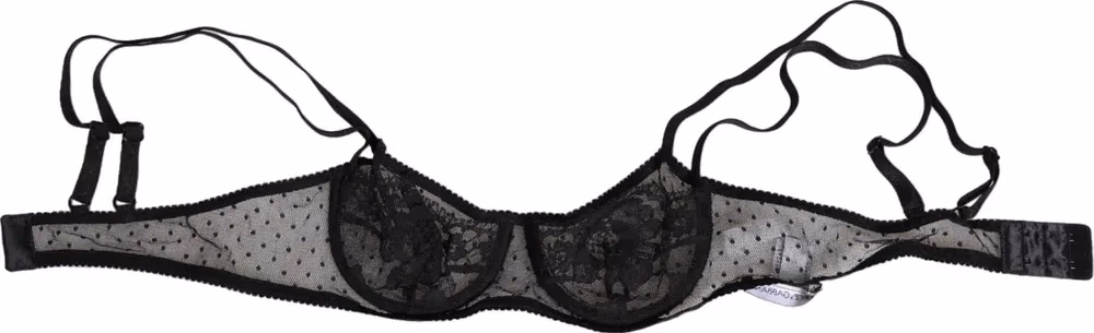 Dolce & Gabbana Black Floral Underwired Balconette Bra Underwear