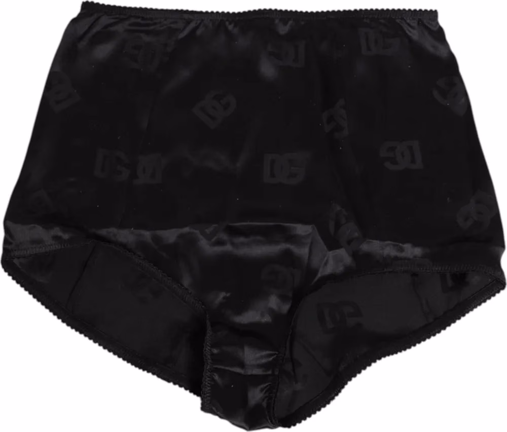Dolce & Gabbana Black Silk Stretch High Waist Girdle Underwear