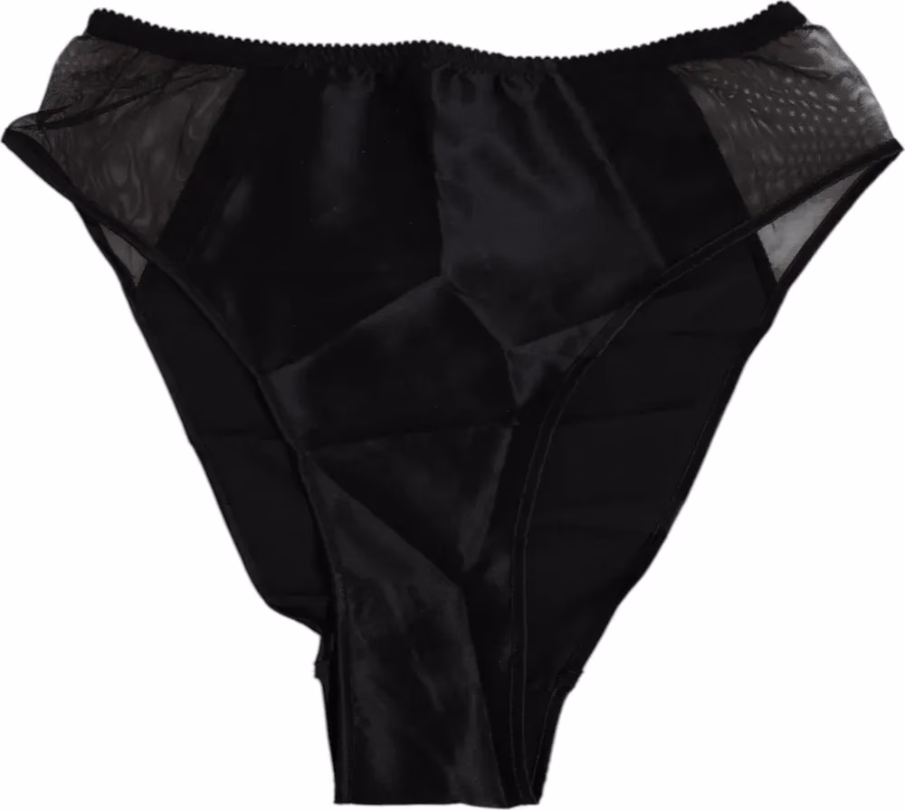 Dolce & Gabbana Black Silk Stretch High Waist Panty Underwear