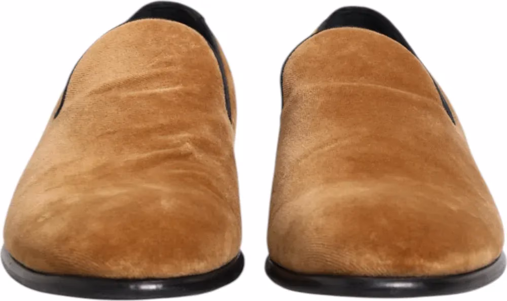 Dolce & Gabbana Brown Suede Slip On Men Loafers Formal Shoes