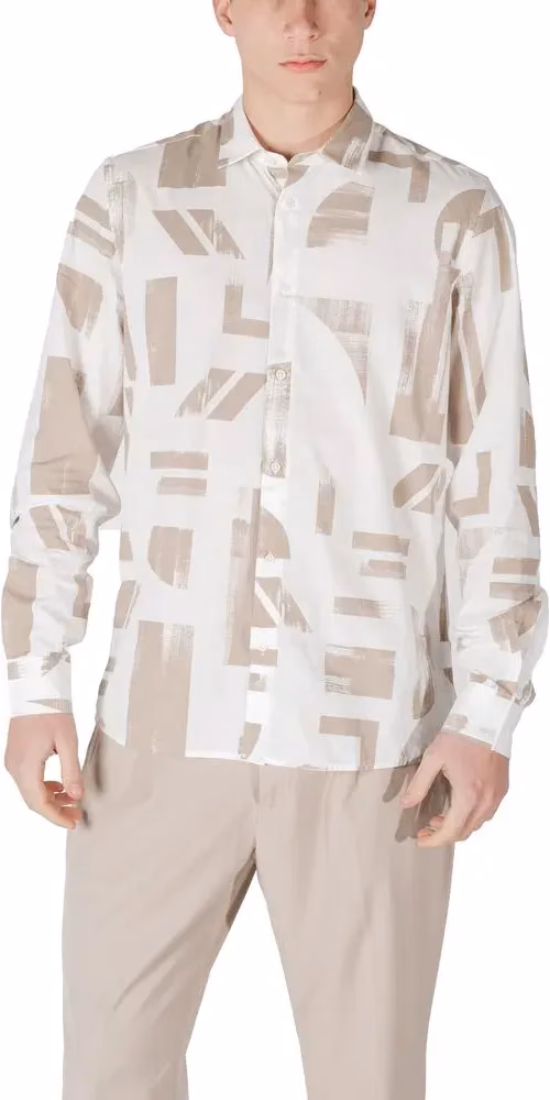 Antony Morato Beige Viscose Pattern Shirt