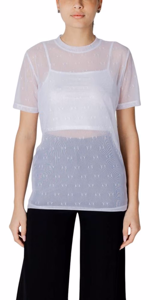 Armani Exchange White Polyamide T-Shirt
