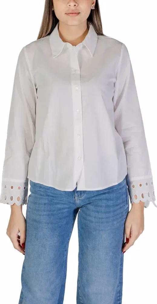 Jacqueline De Yong White Cotton Blouse