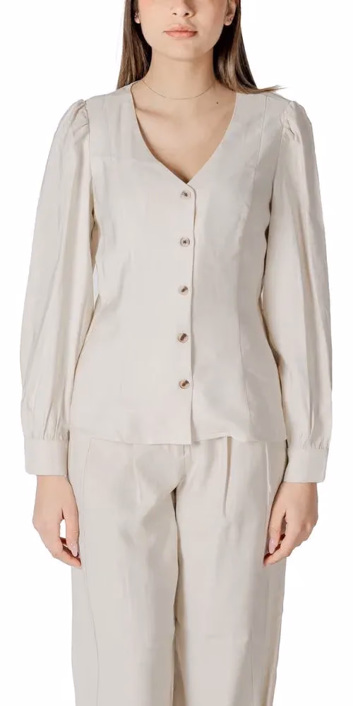 Vila Clothes Beige Viscose Top